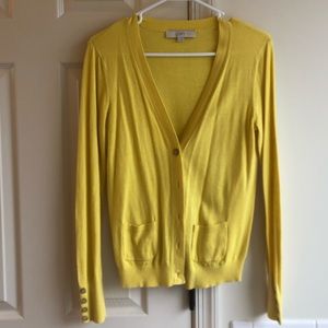 Yellow cardigan